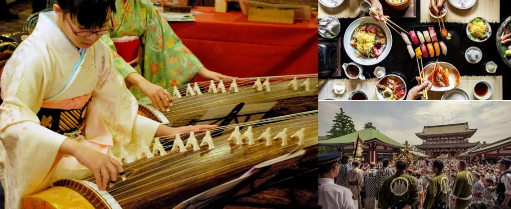 budaya jepang tradisi, musik, dan makanan