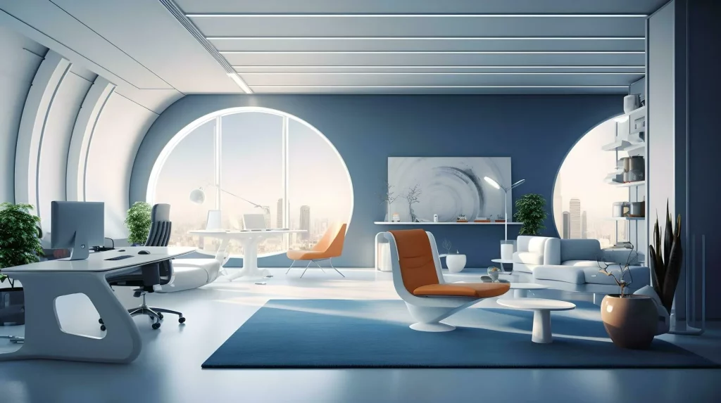 Penerapan desain interior futuristik pada kantor