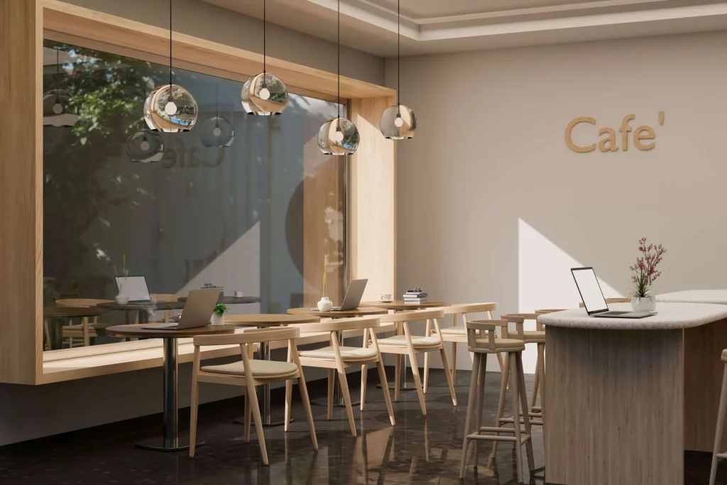 Desain interior cafe minimalis